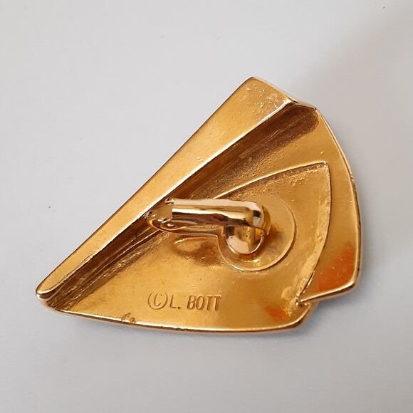 Vintage 80s Costume Jewelry Clip On Earrings 3 Pairs Craft L. Bott Doorknocker - Picture 4 of 13